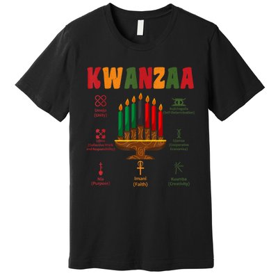 Kwanzaa Kinara Candles Seven Principles African Kwanzaa Premium T-Shirt