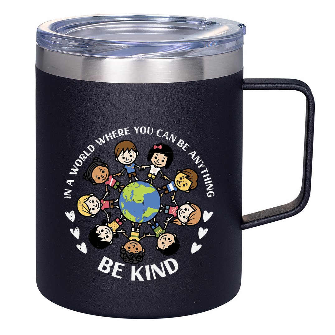 Kind Kids Earth Anti Bullying Unity Day Orange Boy Girl 12oz Stainless Steel Coffee Mug