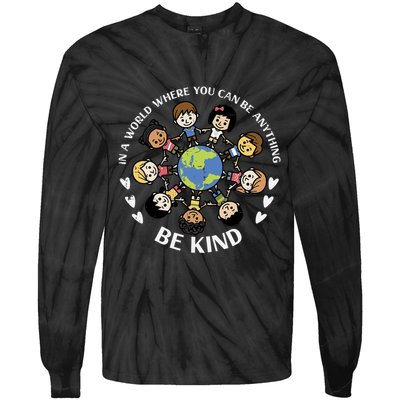 Kind Kids Earth Anti Bullying Unity Day Orange Boy Girl Tie-Dye Long Sleeve Shirt