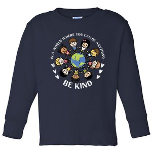 Kind Kids Earth Anti Bullying Unity Day Orange Boy Girl Toddler Long Sleeve Shirt