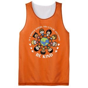 Kind Kids Earth Anti Bullying Unity Day Orange Boy Girl Mesh Reversible Basketball Jersey Tank