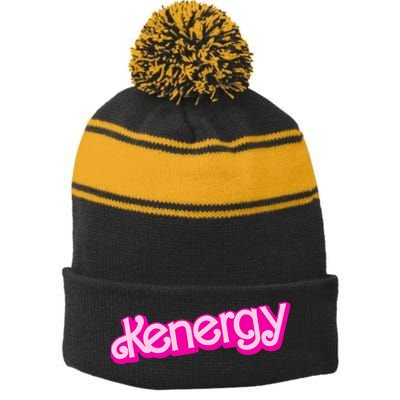 Kenergy Stripe Pom Pom Beanie