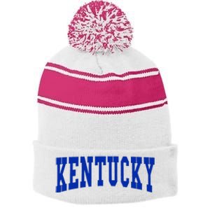 Kentucky Stripe Pom Pom Beanie