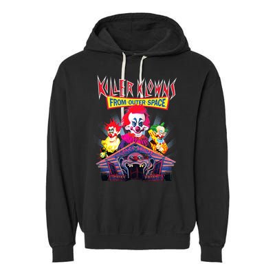 Killer Klowns From Outer Space Crazy House Garment-Dyed Fleece Hoodie