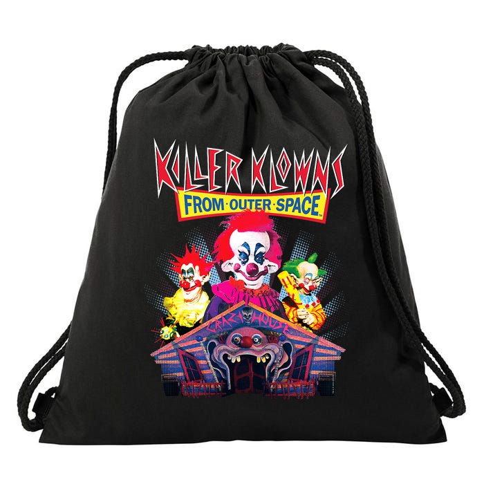 Killer Klowns From Outer Space Crazy House Drawstring Bag