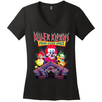 Killer Klowns From Outer Space Crazy House Women's V-Neck T-Shirt