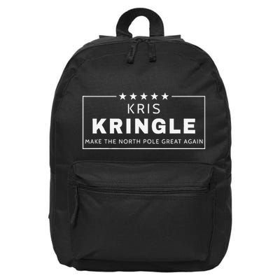 Kris Kringle Funny Christmas Make The North Pole Great Again 16 in Basic Backpack