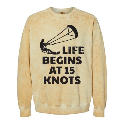 Kiteboarding Kitesurfing Funny 15 Knots Joke Kiteboarder Colorblast Crewneck Sweatshirt