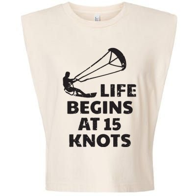 Kiteboarding Kitesurfing Funny 15 Knots Joke Kiteboarder Garment-Dyed Women's Muscle Tee