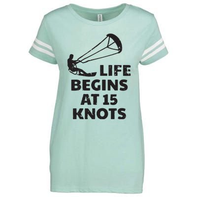 Kiteboarding Kitesurfing Funny 15 Knots Joke Kiteboarder Enza Ladies Jersey Football T-Shirt