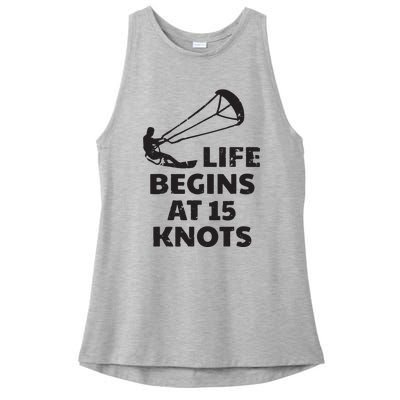 Kiteboarding Kitesurfing Funny 15 Knots Joke Kiteboarder Ladies PosiCharge Tri-Blend Wicking Tank