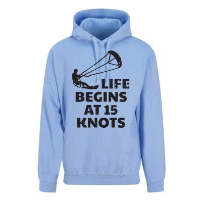 Kiteboarding Kitesurfing Funny 15 Knots Joke Kiteboarder Unisex Surf Hoodie