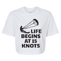 Kiteboarding Kitesurfing Funny 15 Knots Joke Kiteboarder Bella+Canvas Jersey Crop Tee