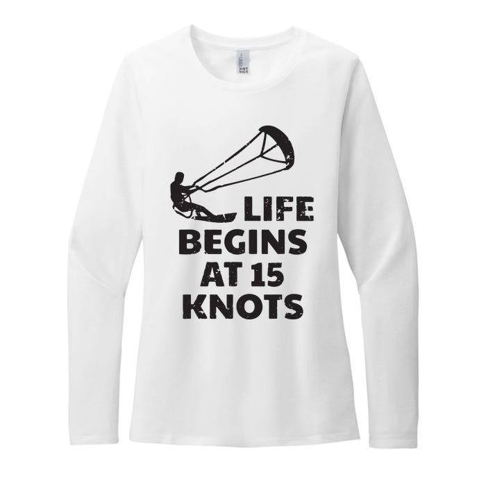 Kiteboarding Kitesurfing Funny 15 Knots Joke Kiteboarder Womens CVC Long Sleeve Shirt