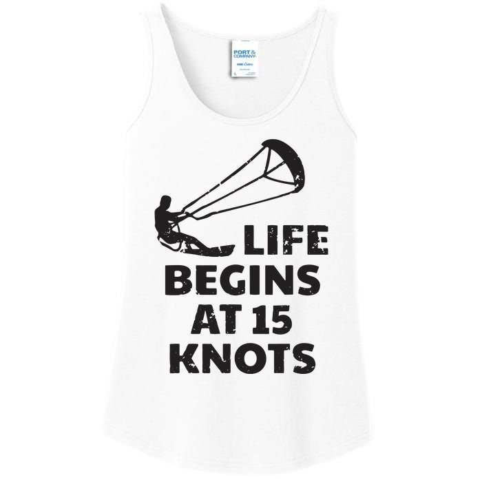 Kiteboarding Kitesurfing Funny 15 Knots Joke Kiteboarder Ladies Essential Tank