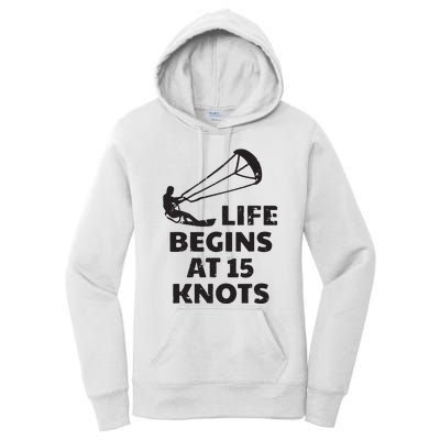 Kiteboarding Kitesurfing Funny 15 Knots Joke Kiteboarder Women's Pullover Hoodie