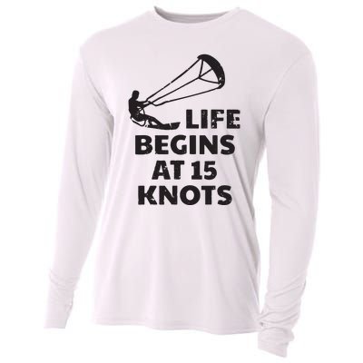 Kiteboarding Kitesurfing Funny 15 Knots Joke Kiteboarder Cooling Performance Long Sleeve Crew