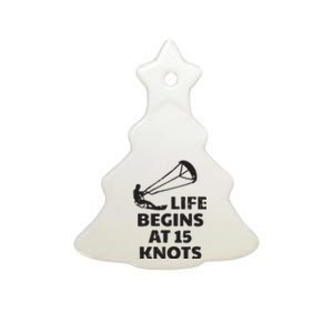 Kiteboarding Kitesurfing Funny 15 Knots Joke Kiteboarder Ceramic Tree Ornament