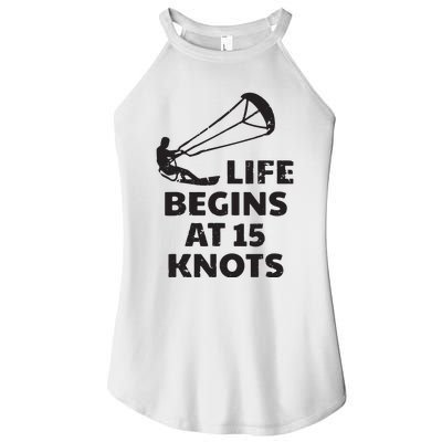 Kiteboarding Kitesurfing Funny 15 Knots Joke Kiteboarder Women's Perfect Tri Rocker Tank