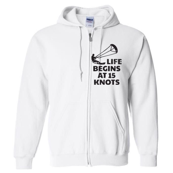 Kiteboarding Kitesurfing Funny 15 Knots Joke Kiteboarder Full Zip Hoodie