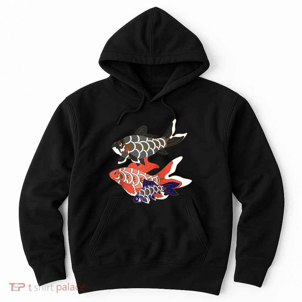 Koinobori Koi Family Raglan Baseball Hoodie