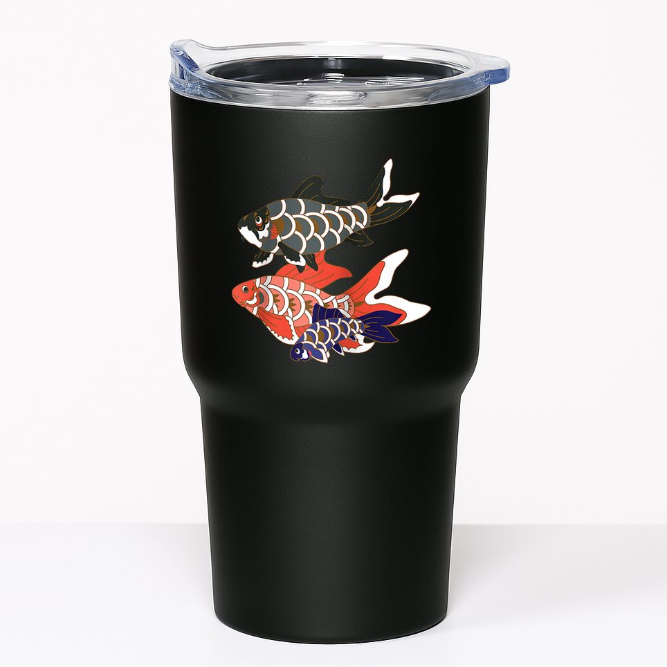 Koinobori Koi Family Raglan Baseball Tumbler