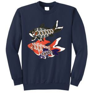 Koinobori Koi Family Raglan Baseball Sweatshirt