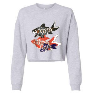 Koinobori Koi Family Raglan Baseball Cropped Pullover Crew