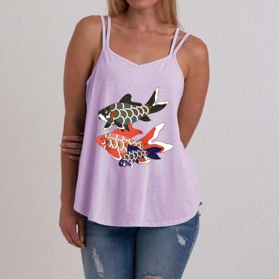 Koinobori Koi Family Raglan Baseball Women's Strappy Tank