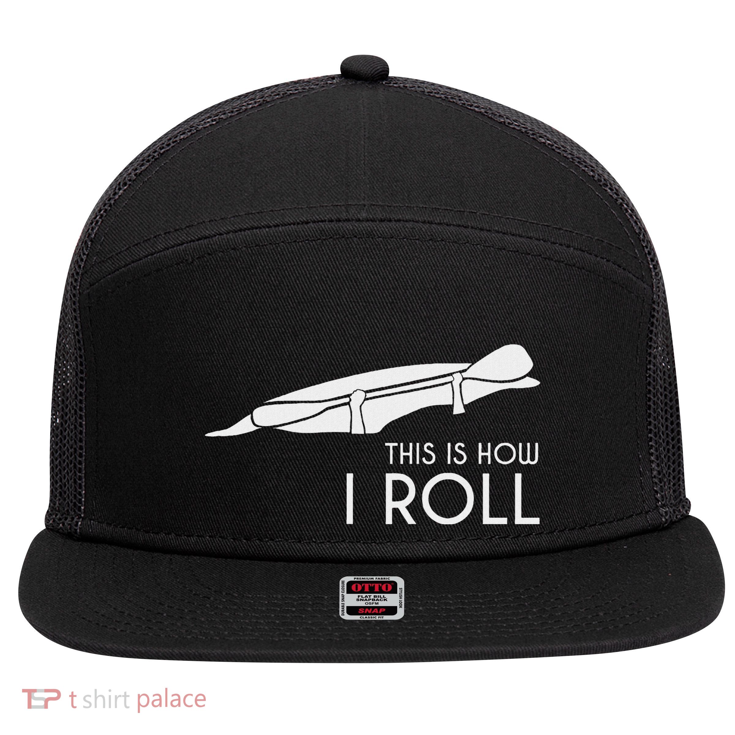 Kayak Kayaking Gift This Is How I Roll Whitewater 7 Panel Mesh Trucker Snapback Hat