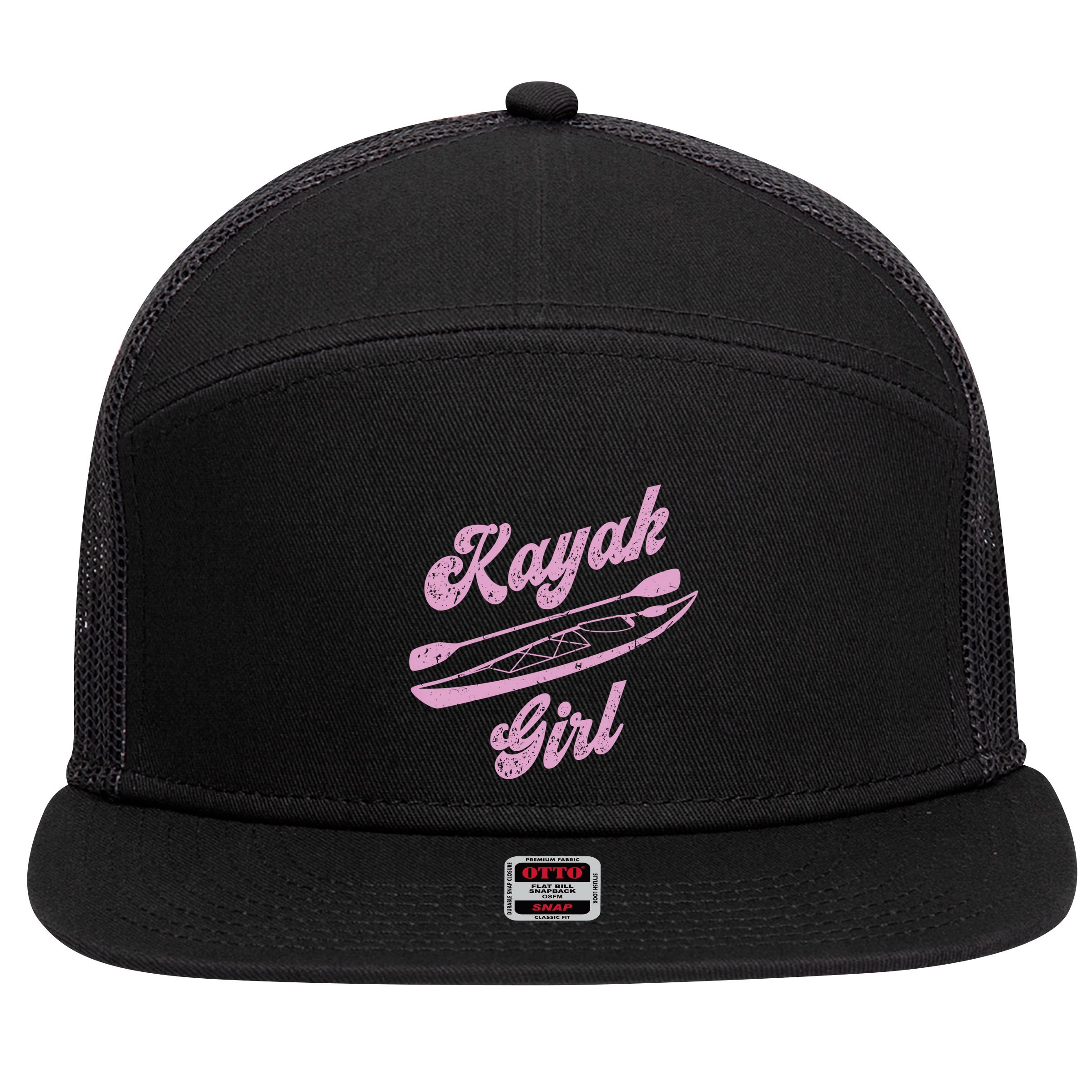 Kayaking Kayak Gift 7 Panel Mesh Trucker Snapback Hat