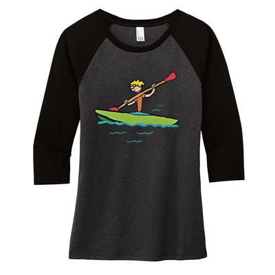 Kayaking Kayak Gift Women's Tri-Blend 3/4-Sleeve Raglan Shirt