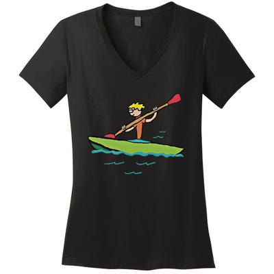 Kayaking Kayak Gift Women's V-Neck T-Shirt