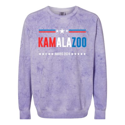 Kamalazoo Kamala Harris 2024 Funny Political Sayings Colorblast Crewneck Sweatshirt