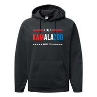 Kamalazoo Kamala Harris 2024 Funny Political Sayings Performance Fleece Hoodie