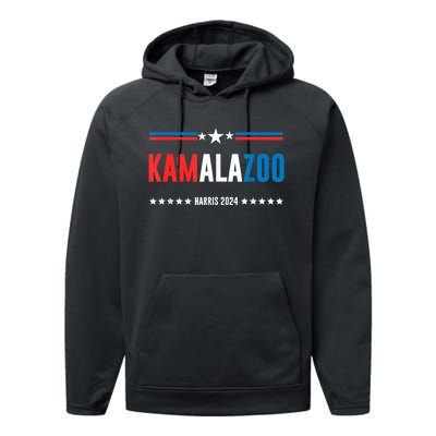 Kamalazoo Kamala Harris 2024 Funny Political Sayings Performance Fleece Hoodie