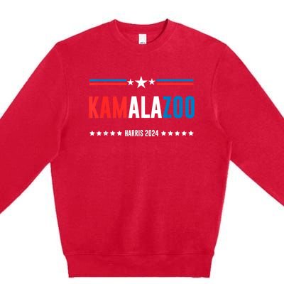 Kamalazoo Kamala Harris 2024 Funny Political Sayings Premium Crewneck Sweatshirt