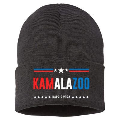 Kamalazoo Kamala Harris 2024 Funny Political Sayings Sustainable Knit Beanie