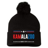 Kamalazoo Kamala Harris 2024 Funny Political Sayings Pom Pom 12in Knit Beanie