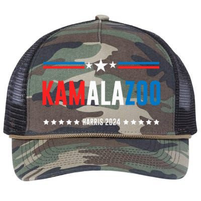 Kamalazoo Kamala Harris 2024 Funny Political Sayings Retro Rope Trucker Hat Cap