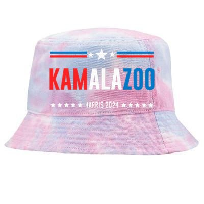 Kamalazoo Kamala Harris 2024 Funny Political Sayings Tie-Dyed Bucket Hat