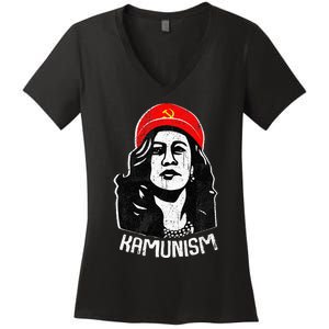 Kamunism Kamala Harris 2024 Election Communism Humor Women's V-Neck T-Shirt