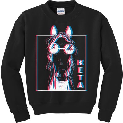 Keta Ketamine Horse Rave Dj Party Techno Kids Sweatshirt