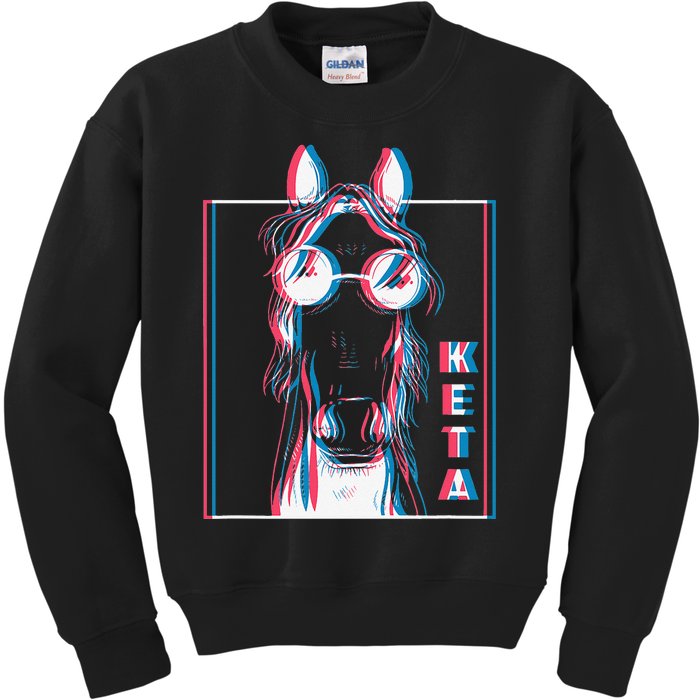 Keta Ketamine Horse Rave Dj Party Techno Kids Sweatshirt