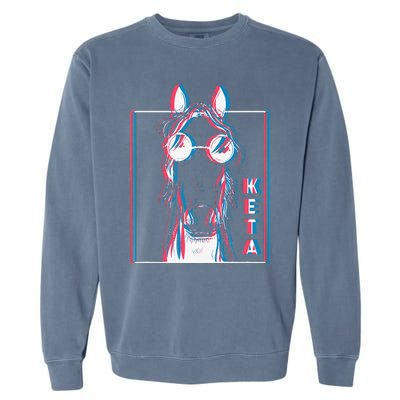 Keta Ketamine Horse Rave Dj Party Techno Garment-Dyed Sweatshirt