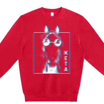 Keta Ketamine Horse Rave Dj Party Techno Premium Crewneck Sweatshirt