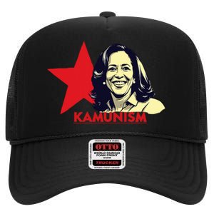 Kamunism Kamala Harris 2024 Elections Funny Trend High Crown Mesh Back Trucker Hat