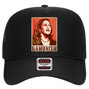 Kamunism Kamala Harris Communism High Crown Mesh Back Trucker Hat