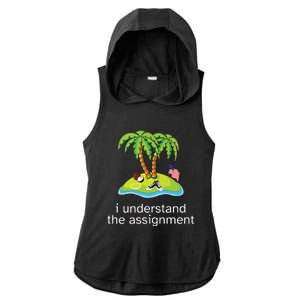 Khive Kamala I Understand The Assignment Ladies PosiCharge Tri-Blend Wicking Draft Hoodie Tank