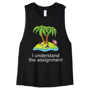 Khive Kamala I Understand The Assignment Women's Racerback Cropped Tank